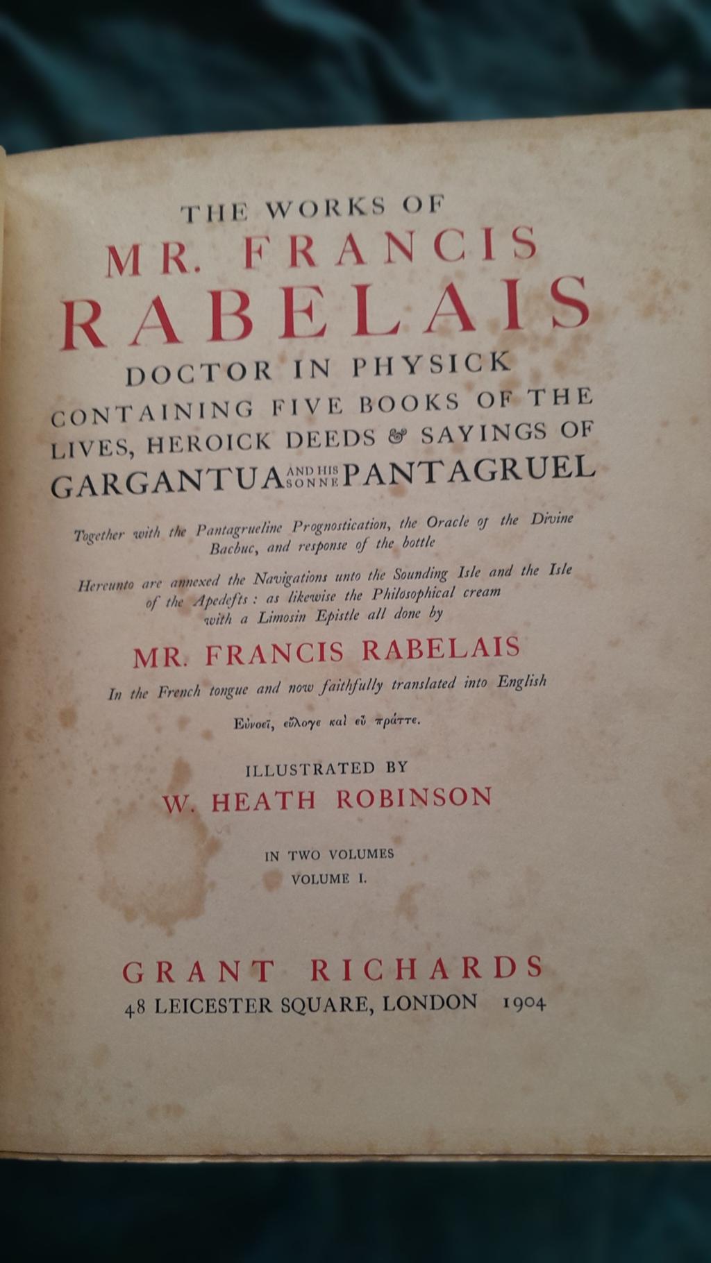 27) gargantua and pantagruel 1904 - Francis Rabelais