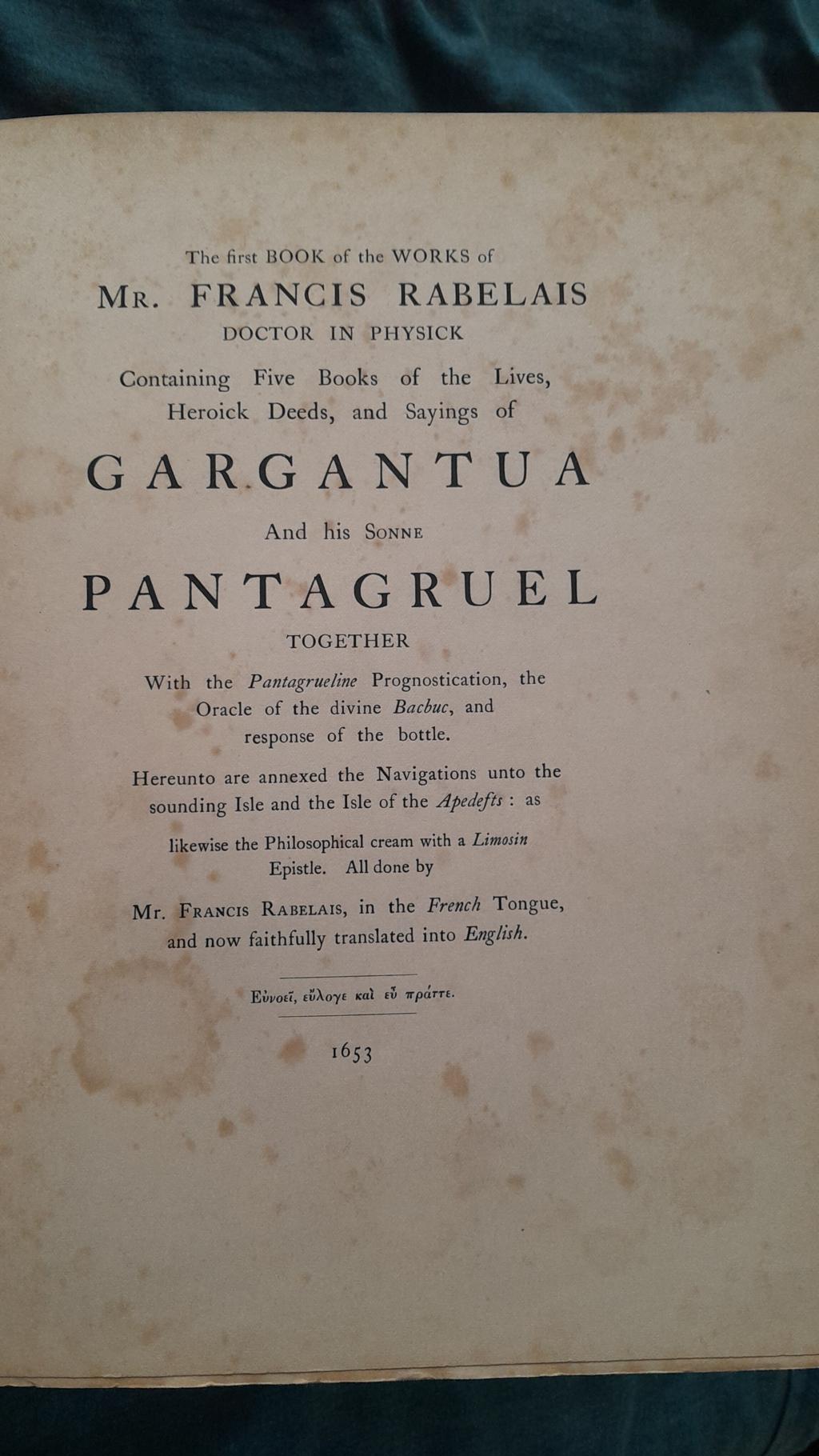 27) gargantua and pantagruel 1904 - Francis Rabelais