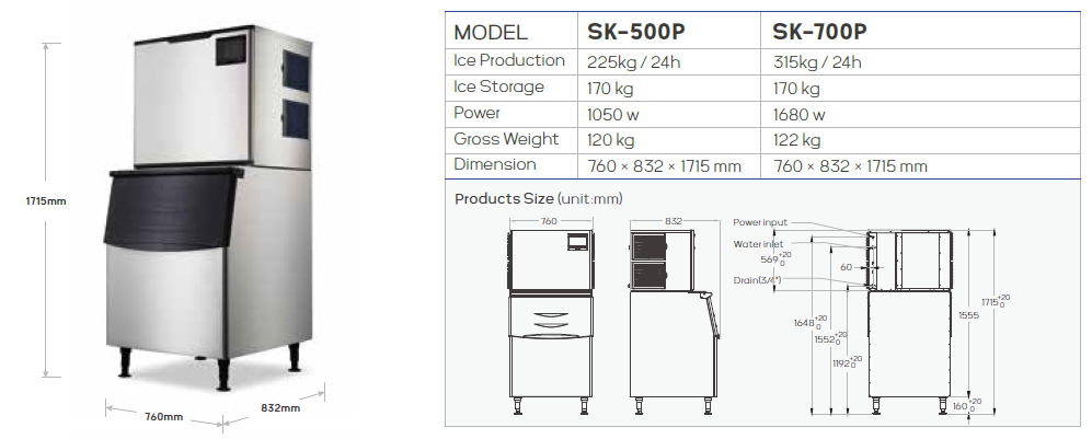 Snooker Cube Ice Machine (Modular type) 225KG 315KG / 24H