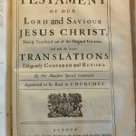 John Baskett was a prominent English printer who held the exclusive royal patent to print the King James Bible in the early 18th century. While his shop printed Bibles in several years, including 1738, he is most famous for his monumental—yet notoriously error-filled—1717 edition.
