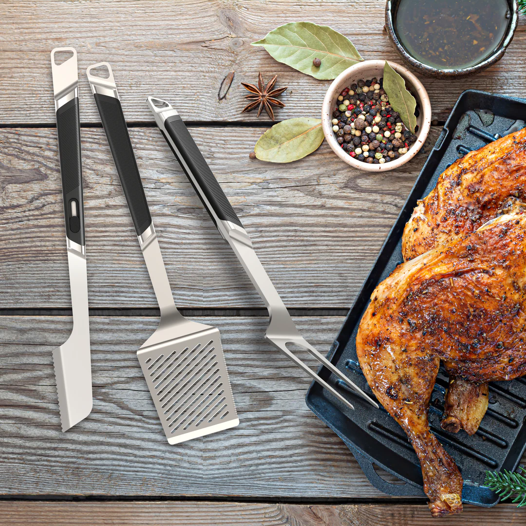 Braai master tong cooking set stainless steel
