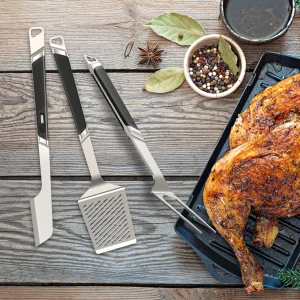 Elevate your braai experience with the Everdure Quantum Premium Toolkit, an essential set for any barbecue enthusiast. This comprehensive kit includes three meticulously crafted tools: