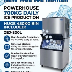 New age ice maker 700 kgs / 24hrs ZBJ-800L with 450kg bin included