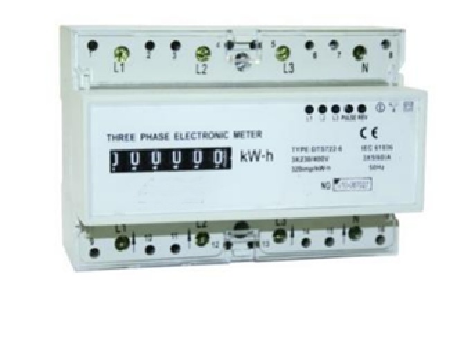 A three-phase kilowatt-hour (kWh) meter DTS722-100