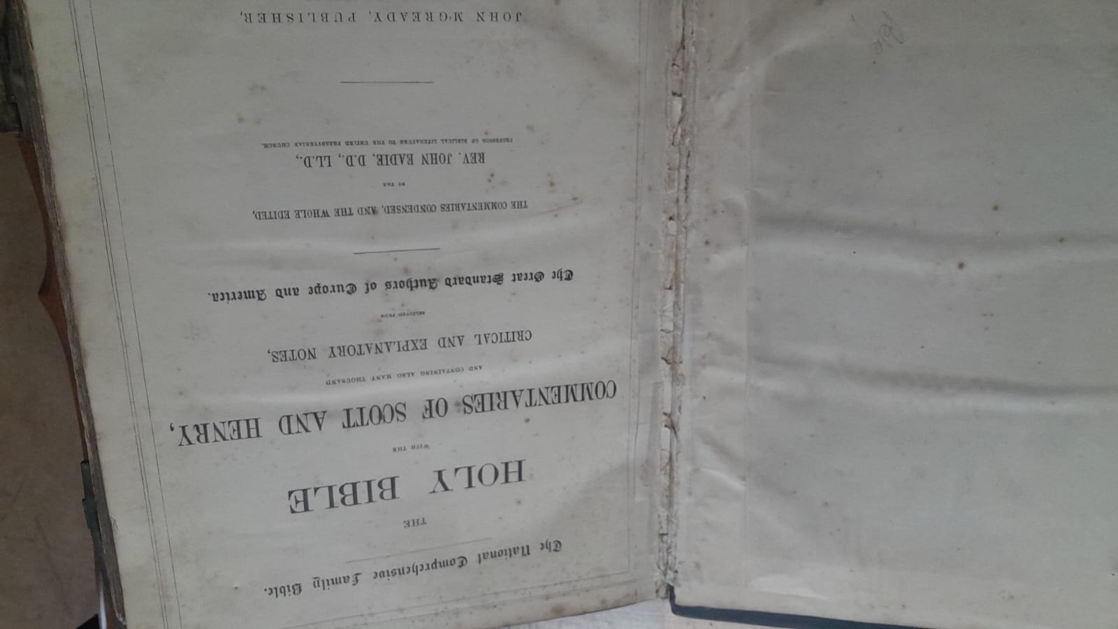 Holy bible scott henry 1850