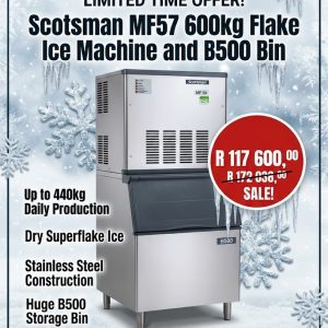 Scotsman MF57 600kg Flake ice machine and B500 bin