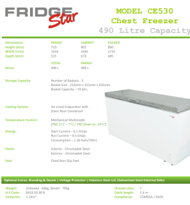 chest freezer 490l commercial