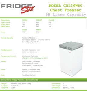 chest freezer 95 Liter 19826tf